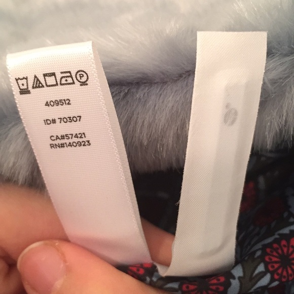 ANN TAYLOR LOFT Faux Fur Blue Coat - Picture 7 of 8